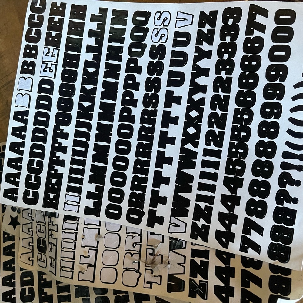 Sticker letter various sizes colors lot bulk